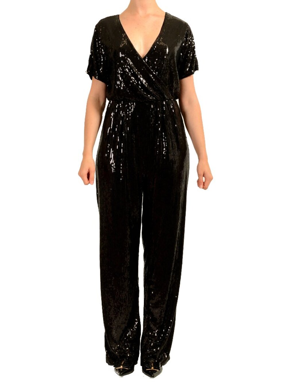 Hugo Boss Women's "C_Eseca" Black Embellished Romper Jumpsuit US XS IT 38